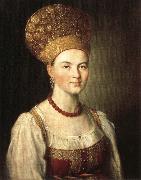 Ivan Argunov, Portrait of Peasant Woman in Russian Costume